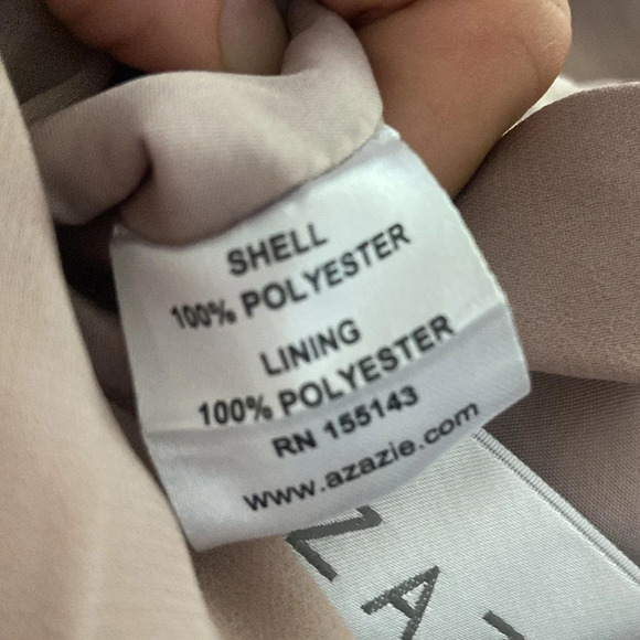 AZAZIE NALA Champagne A-Line Pleated Chiffon Dress Sz 4 Bridesmaid Wedding - Picture 4 of 4